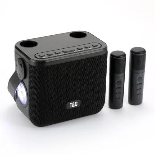 Портативная колонка TG545DK 10W с фонариком и двумя микрофонами Black (597941)