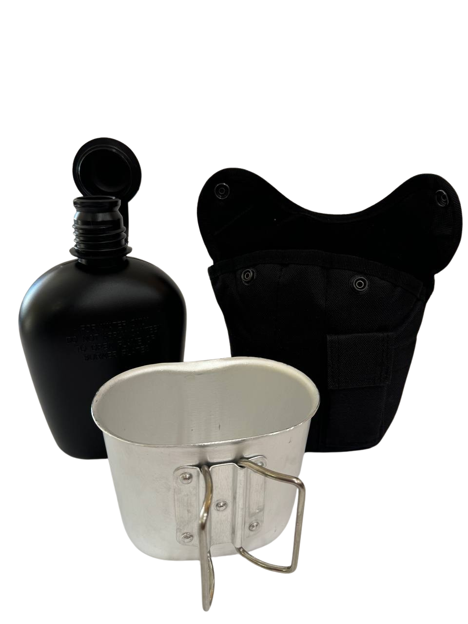 Фляга Solve армейская с утепленным чехлом и алюминиевой чашкой 1 л Black (KT6104002)