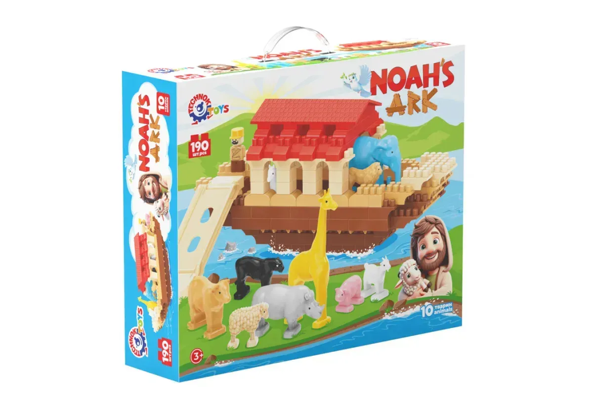 Конструктор детский ТехноК Ноев ковчег из пластика на 190 деталей Разноцветный (150-98-TH1348)