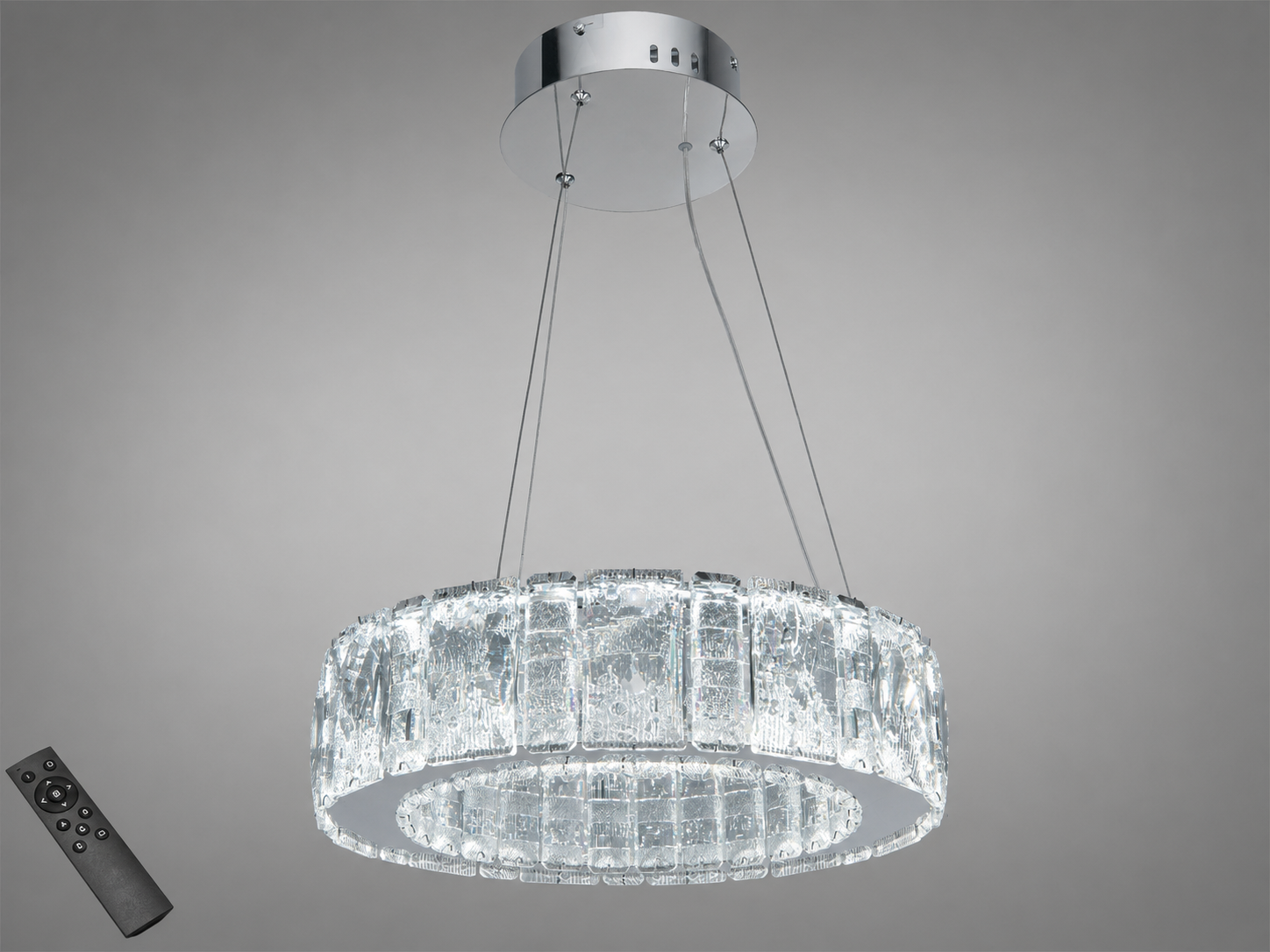 Люстра подвесная LED Diasha хрусталь/пульт 45 Вт Хром (585/400HR)