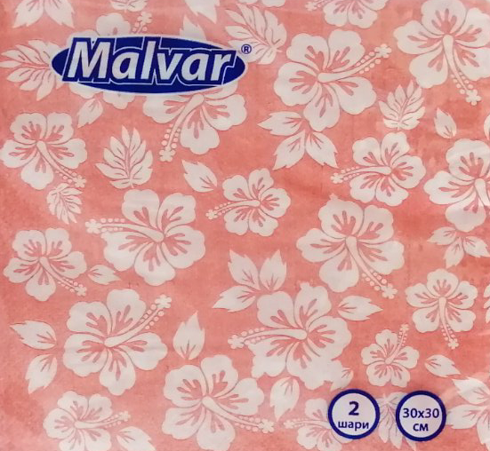 Салфетки Malvar Цветы 30х30 см 2 слоя 20 шт. (13982)