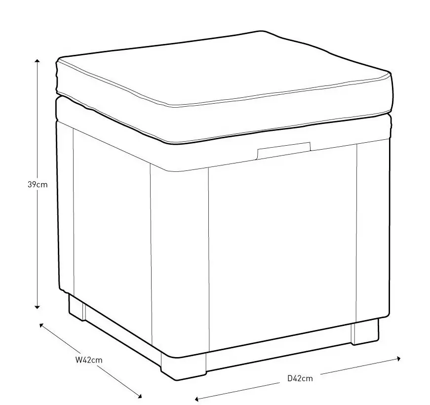 Пуф із подушкою Keter Cube With Cushion із пластику (CNT00008679) - фото 2