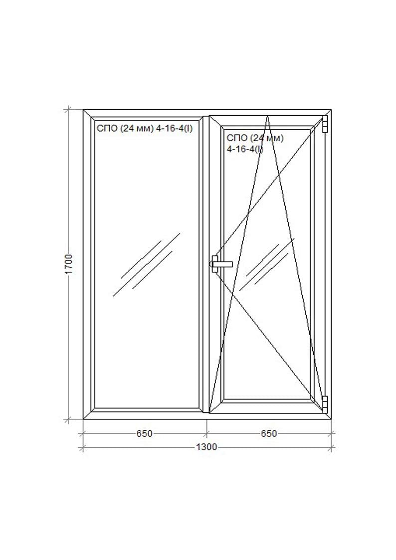 Окно металлопластиковое WDS 5S поворотно-откидное 1300х1700 мм - фото 2