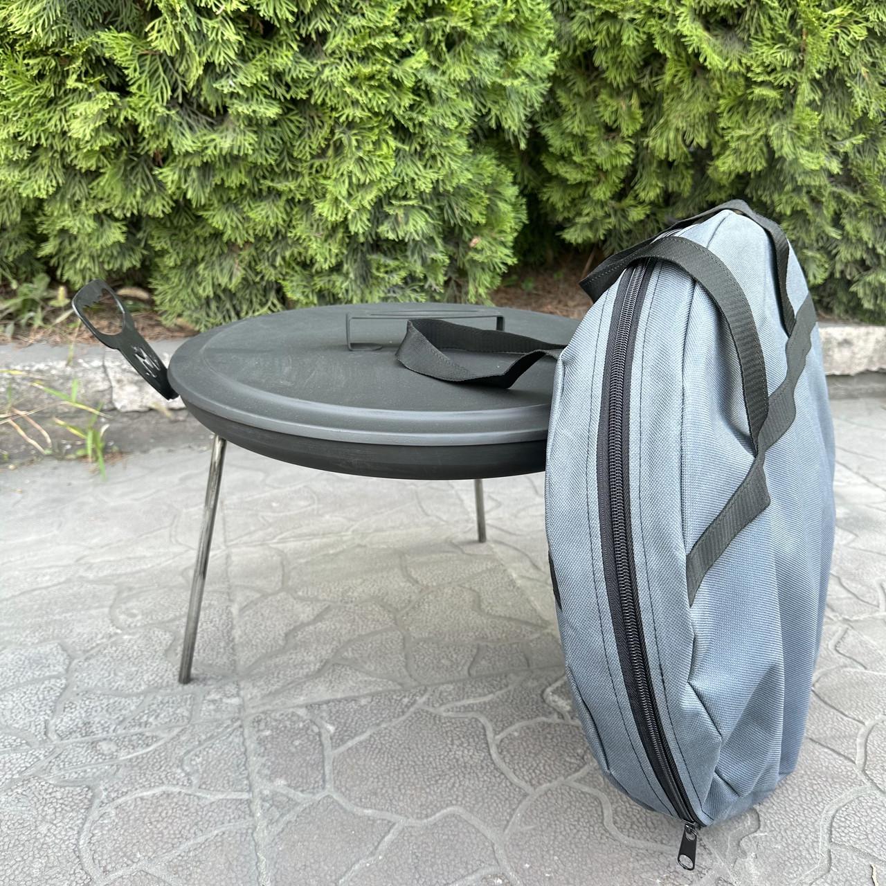 Сковорода из диска Metalzavod Фрея с крышкой и чехлом 54х41,5х33 см 40 см (SDR-40KCH)