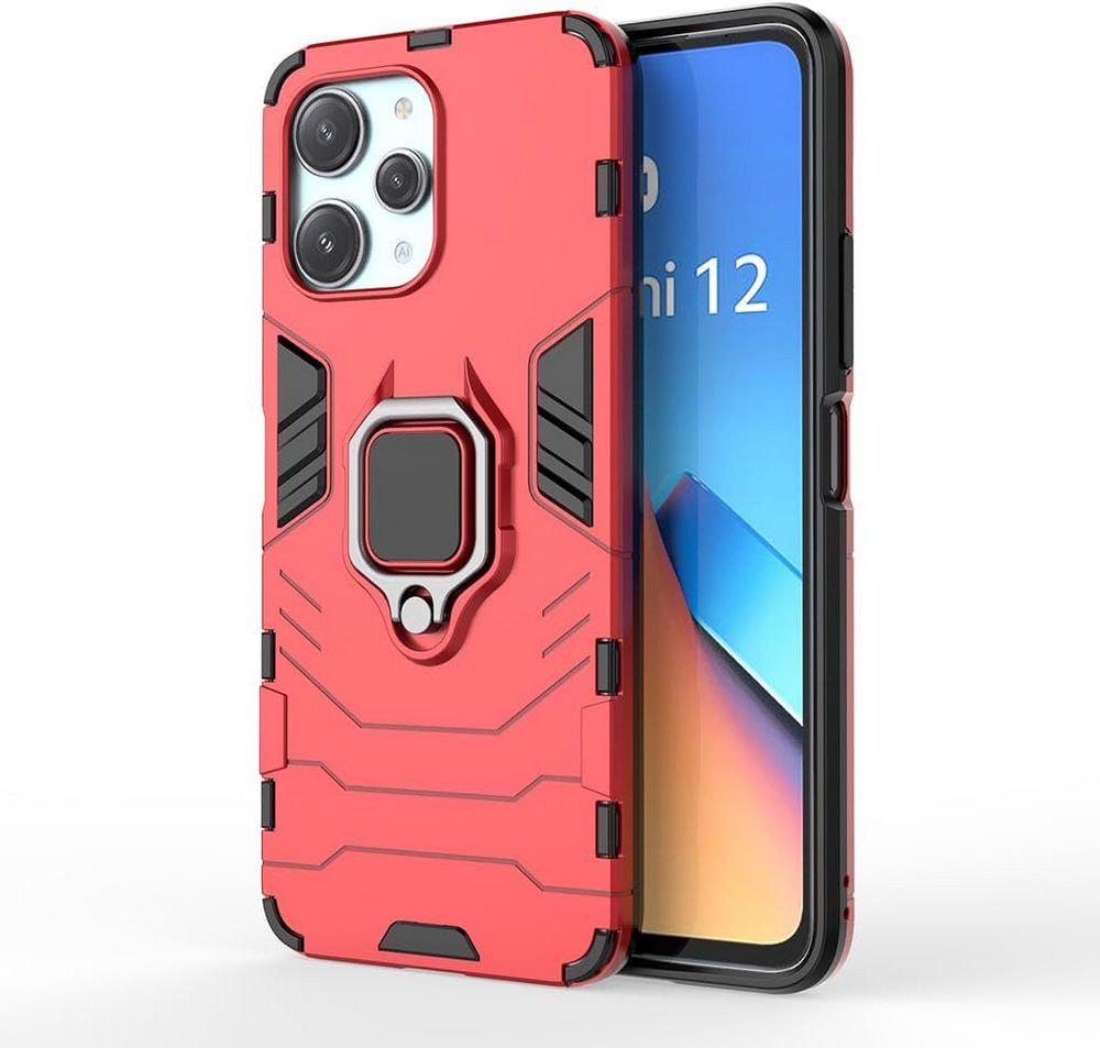 Противоударный чехол Xiaomi Redmi 12 (подставка кольцо) Red (34236-2D)