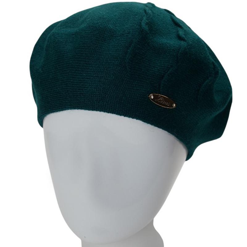 Берет женский Lirus МОДИ двойной с узором one size Зеленый (285962)