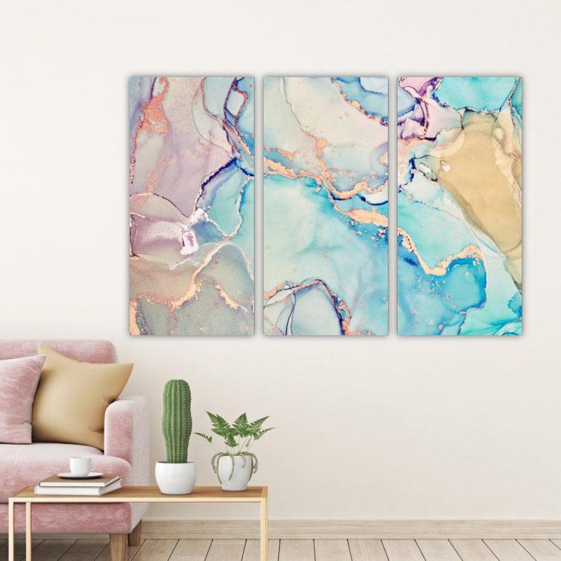Модульная картина на холсте из трех частей KIL Art Светлый мрамор 78x48 см (M3_M_400)