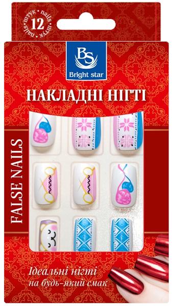 Накладные ногти Bright Star с рисунком в упаковке 12 шт. (LRN-756-11)