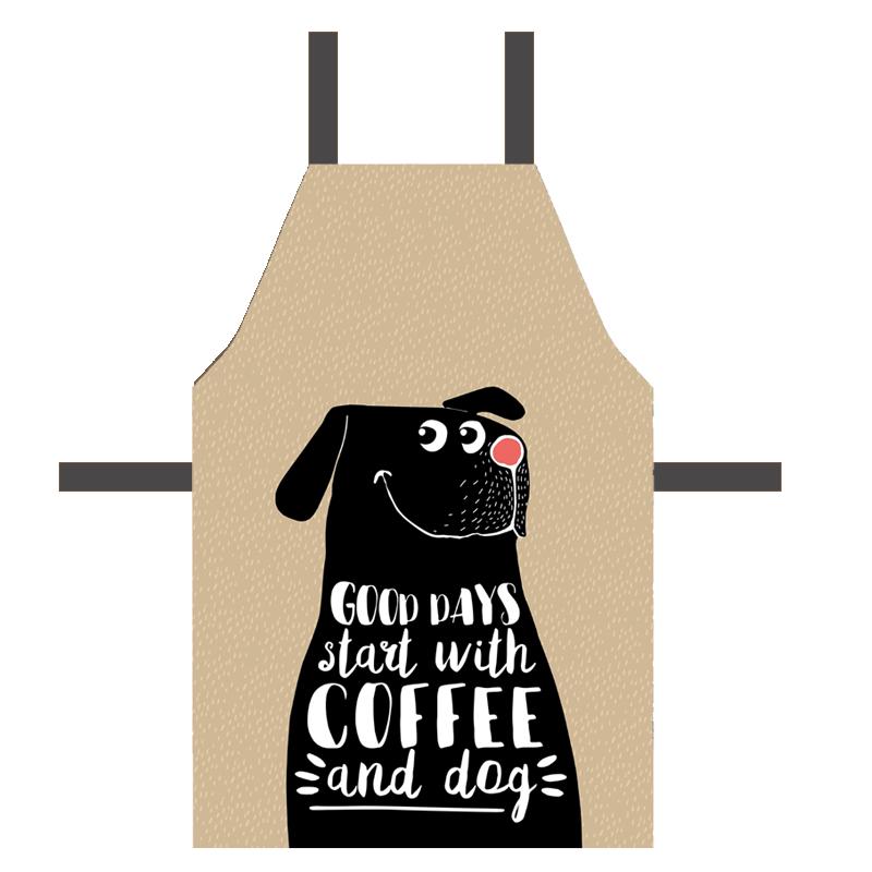 Фартук полноцветный Сolorful Good days start with coffee and dog 75х51 см (FRTC_21M004)