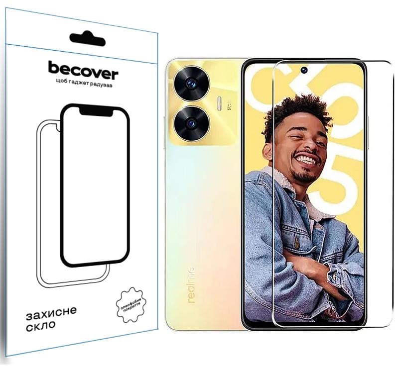 Захисне скло BeCover для Realme C55 3D Crystal Clear Glass (709766)