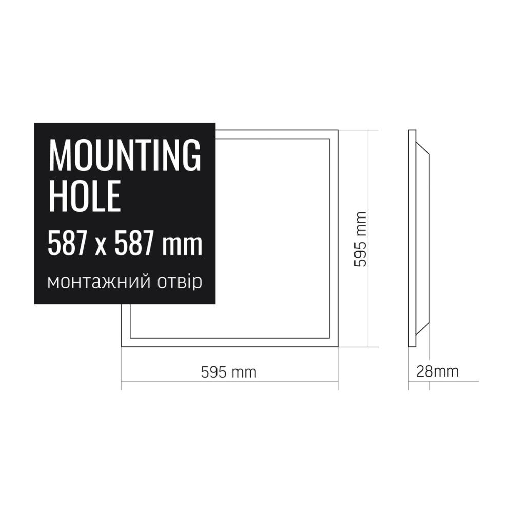 Панель Videx 48W 4100K LED матовая (33359466) - фото 3 Панель Videx 48W 4100K LED матовая (33359466) - фото 3