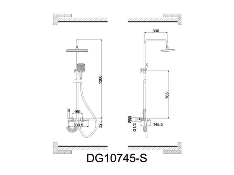 Душова система AIM DG10745 латунь Chrome (ТР-00026100) - фото 5