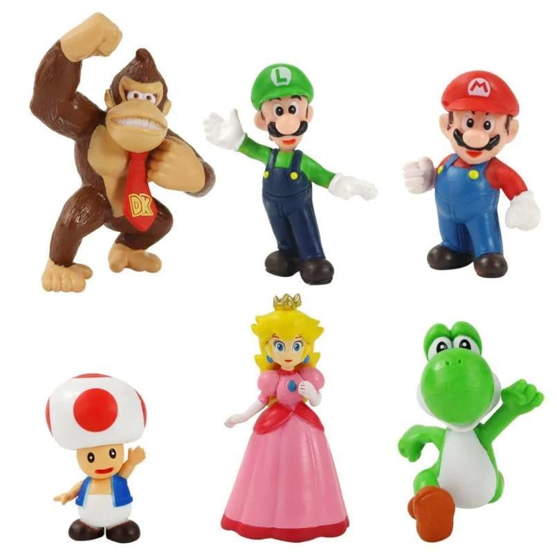 Набор фигурок Super Mario Луиджи Йоши Принцесса 6 шт. 4-7 см (7264352)