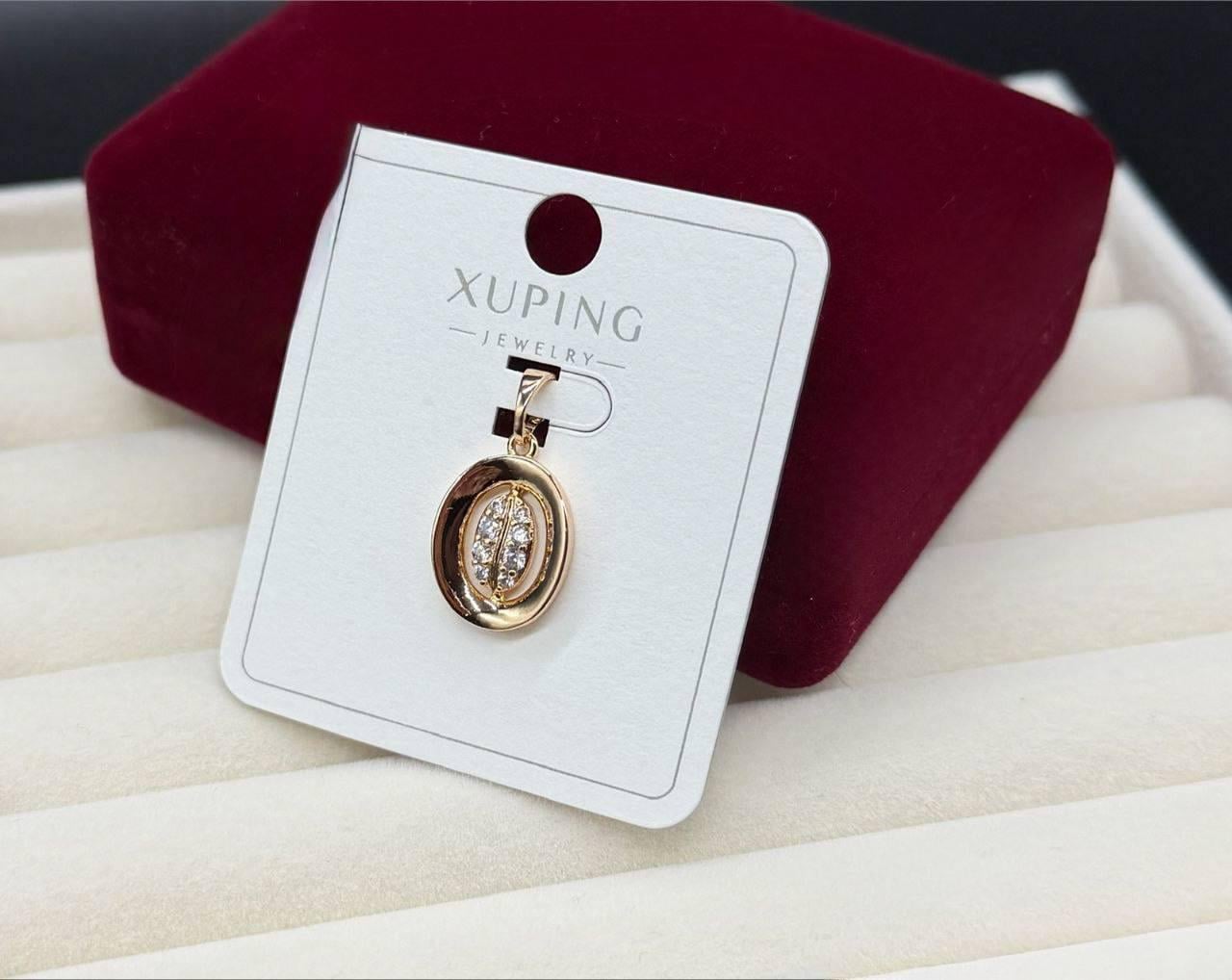Кулон овальный женский Xuping с камнями 18K с декоративной вставкой Золотой (2905487665)