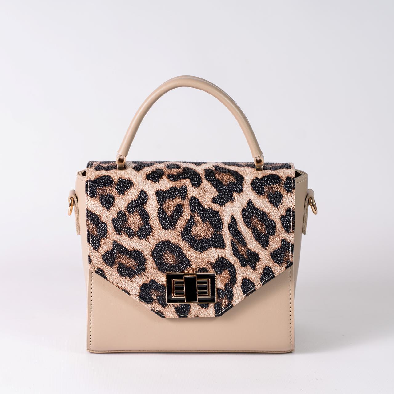 Сумка жіноча з клапаном леопард XENIA № 37-24 Бежевий - фото 1