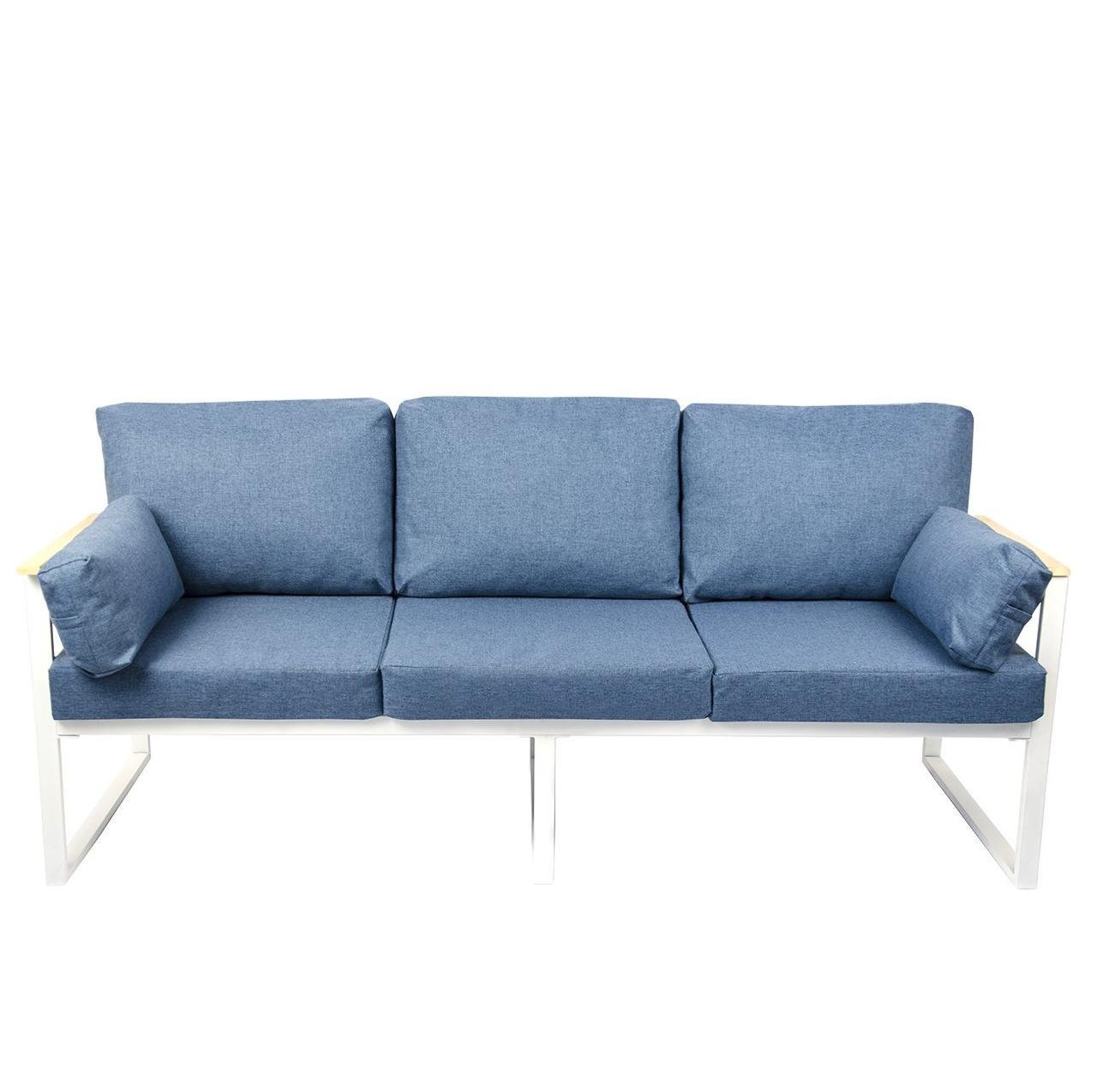 Диван Мирабель 3-х местный Голубой/Белый (2660703415)