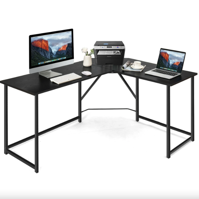 Компьютерный стол Costway Rubin L-образный в стиле Loft Черный (4803)