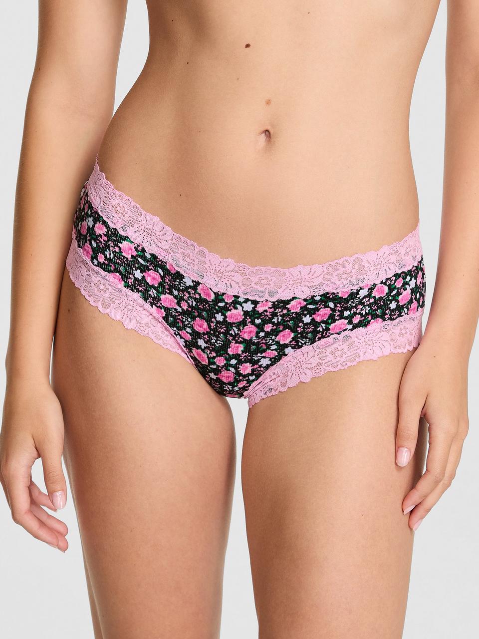 Трусики женские Victoria Secret Trim-Lace Cheeky L Розовый (2843042024)