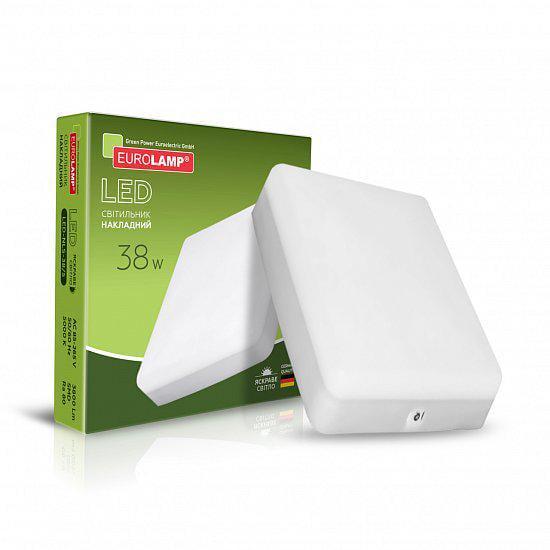 Светильник LED Eurolamp квадратный накладной GL 38W 5000K (36321808)