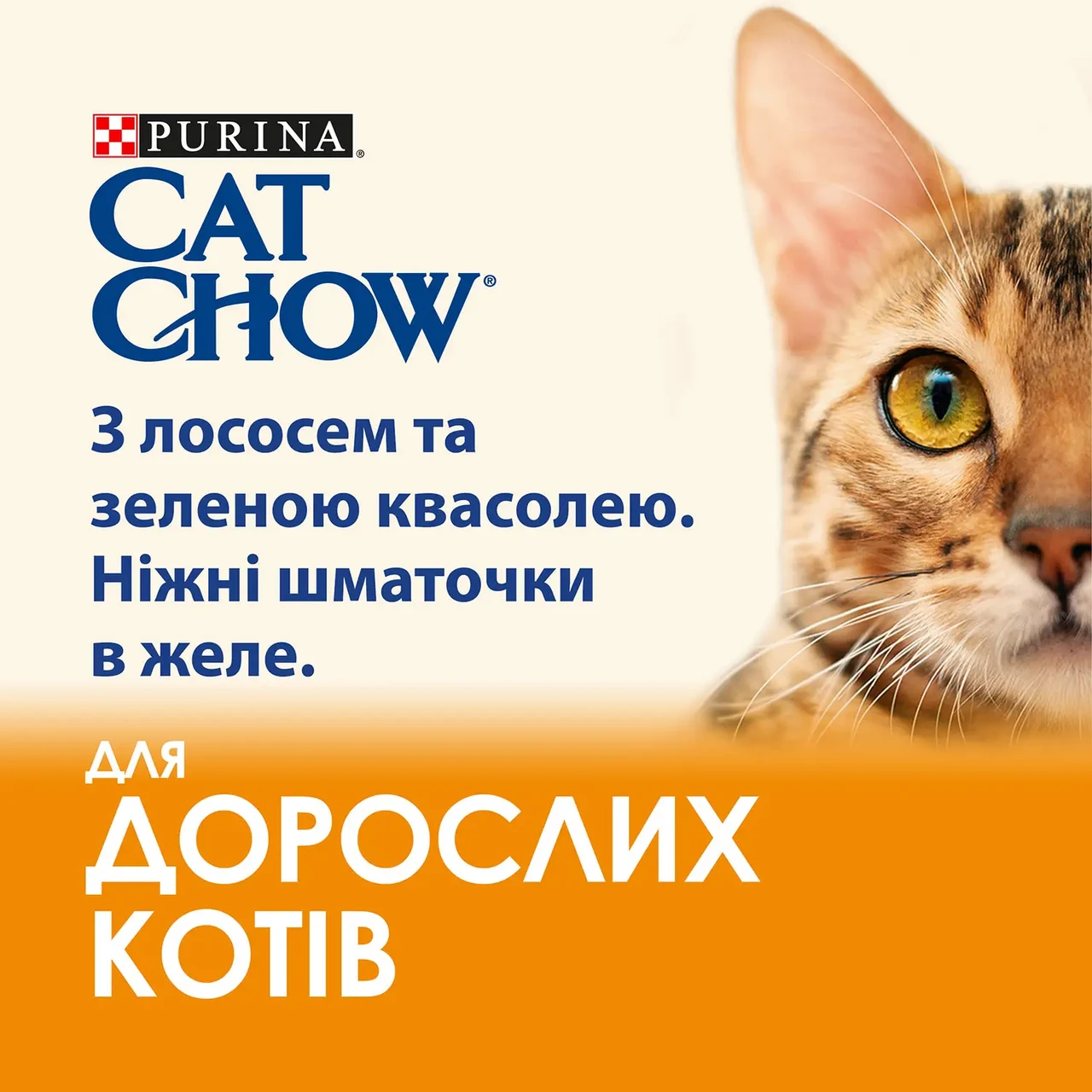Вологий корм для котів Cat Chow лосось та зелена квасоля 85 г (7613036595063) - фото 2 Вологий корм для котів Cat Chow лосось та зелена квасоля 85 г (7613036595063) - фото 2