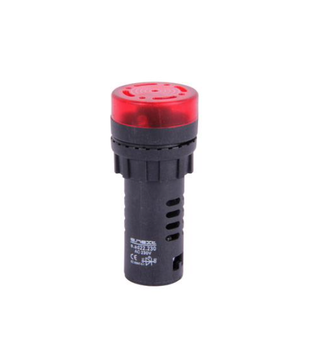 Сигналізатор звуковий E.NEXT e.ad22.230.buzzer.red 22 мм LED 230 V АС Червоний (s009027)
