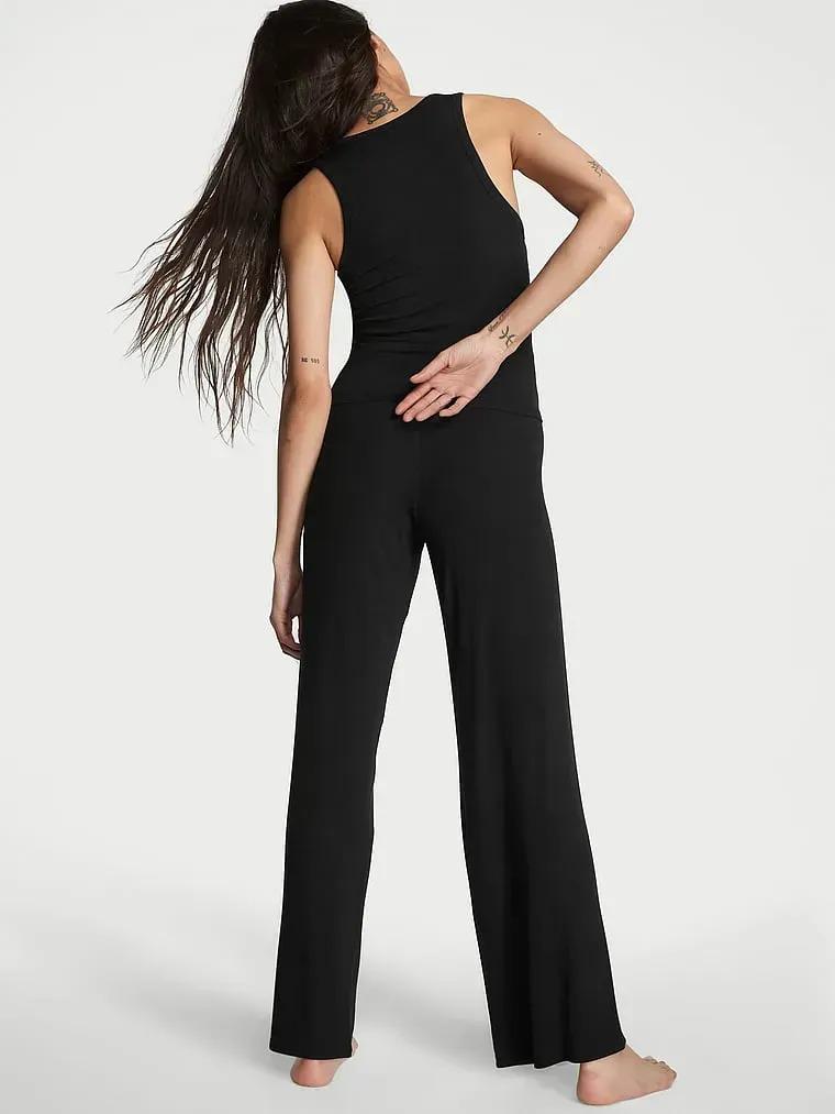 Піжама зі штанами Victoria's Secret Ribbed Modal Tank & Pants Set Regular XXL Чорний (26811597D) - фото 2