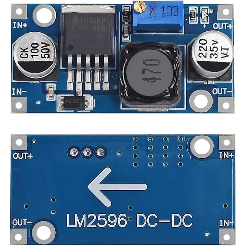 Перетворювач напруги понижувальний DC-DC LM2596 Step-Down регульований модуль 3А (2989603655) - фото 4
