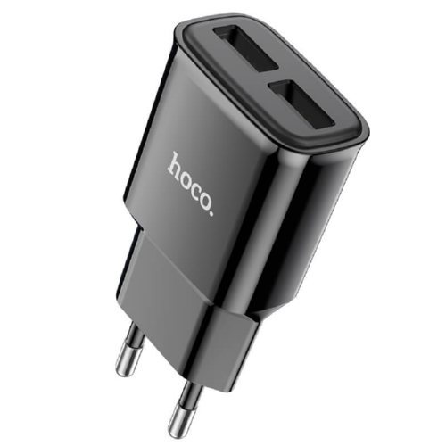 Адаптер сетевой Hoco Star round C88A 2USB 2,4A Black (547379)