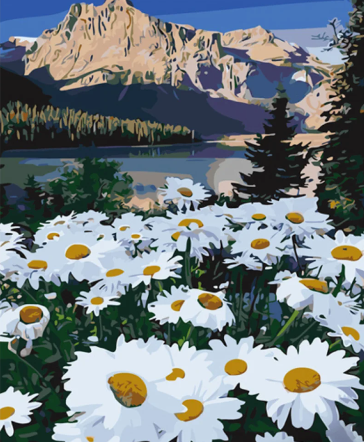 Картина по номерам Strateg Поляна среди гор 40х50 см (GS1094)