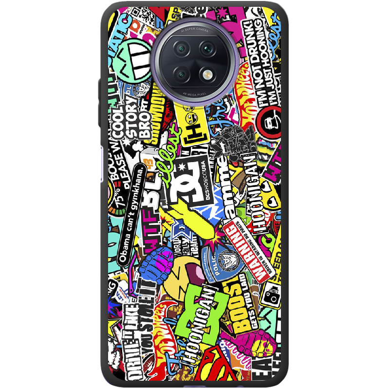 Чохол BoxFace Xiaomi Redmi Note 9T Multicolored Inscriptions Чорний силікон (42123-up880-42207)