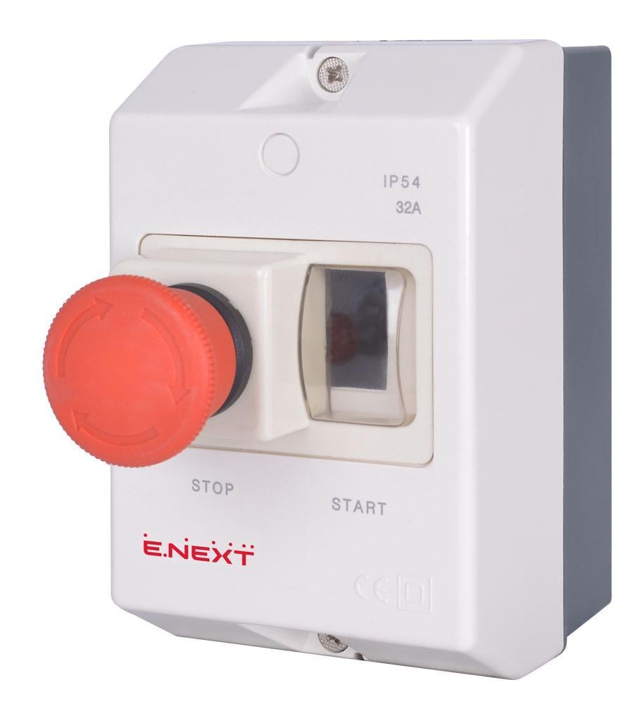 Корпус E.NEXT e.mp.pro.box з кнопкою Стоп IP54 пластиковий (p004036)