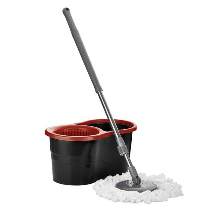 Набор для уборки Eco Fabric швабра с автоматическим отжимом + круглое ведро 13 л Черный (1908675766)