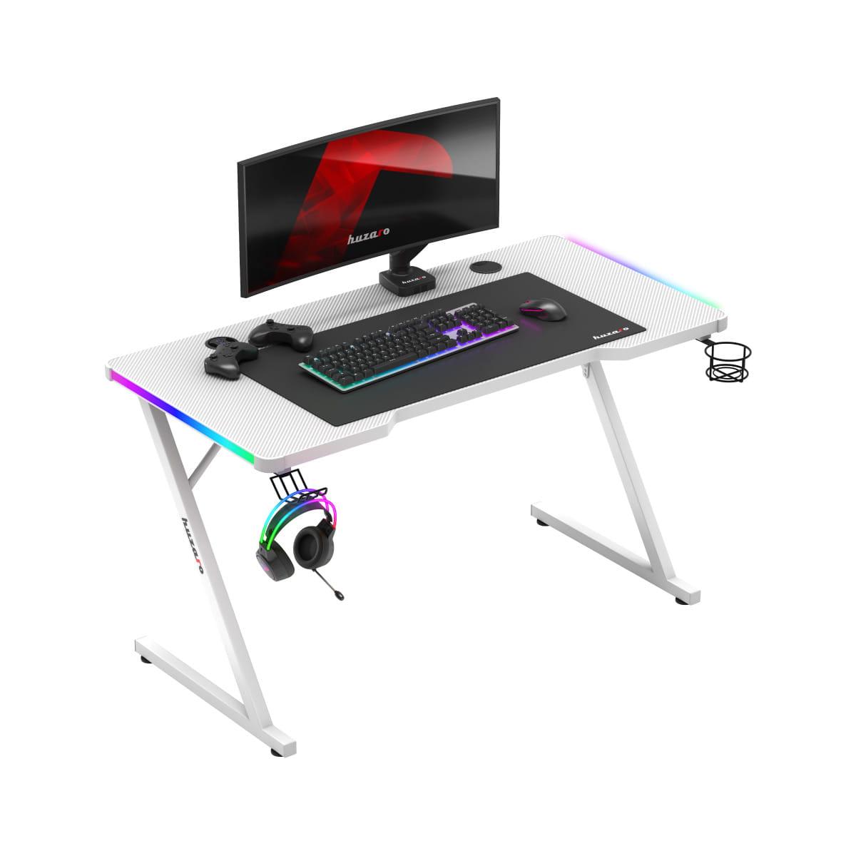Компьютерный стол Huzaro Hero 2.5 RGB White (65fbfb1748c9993fcd51f41c)