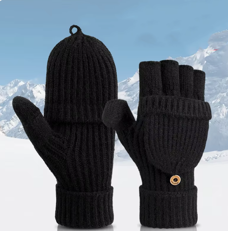 Перчатки с откидной варежкой Solve Черный (KT60001422)