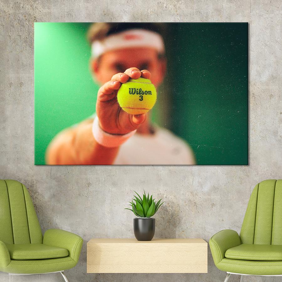Картина спорт Теннисист с мячом 120x80 см (A1240-1)
