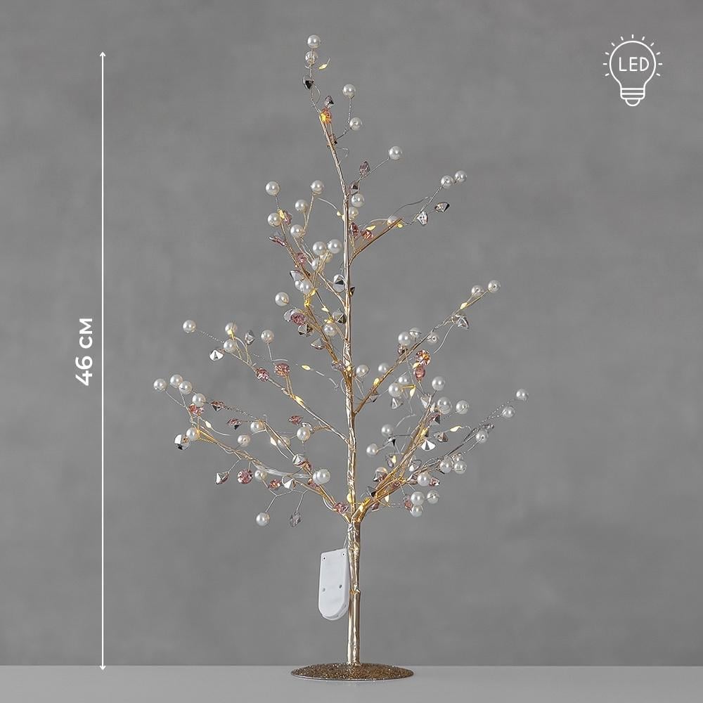 Дерево декоративное с подсветкой Жемчужный блеск 46 см - фото 3