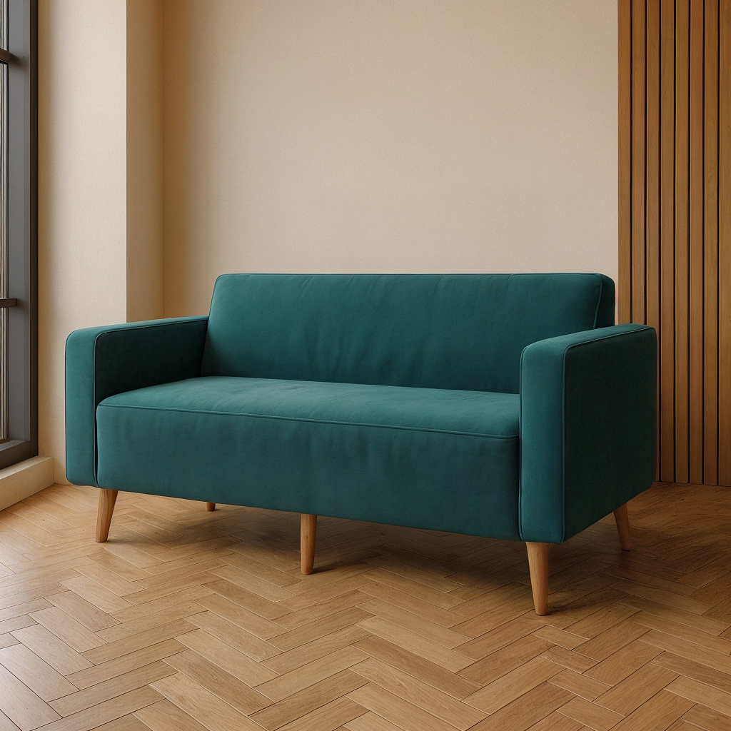 Диван офисный Tobi Sho Селдон с подлокотниками 2060х680х770 мм Велюр Крокус Морская волна/88 (68dp6fr5)