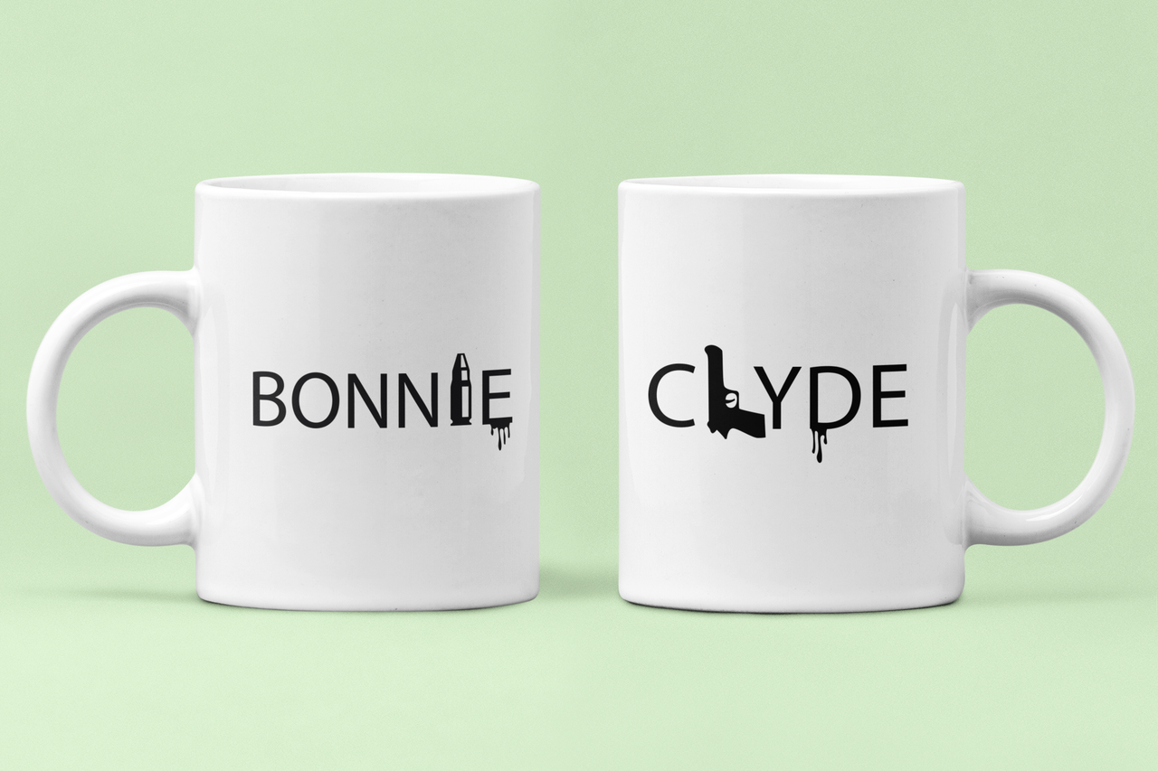 Чашки парные "Bonnie and Clyde" для влюбленных 330 мл Белый (ВЛ34Ч)