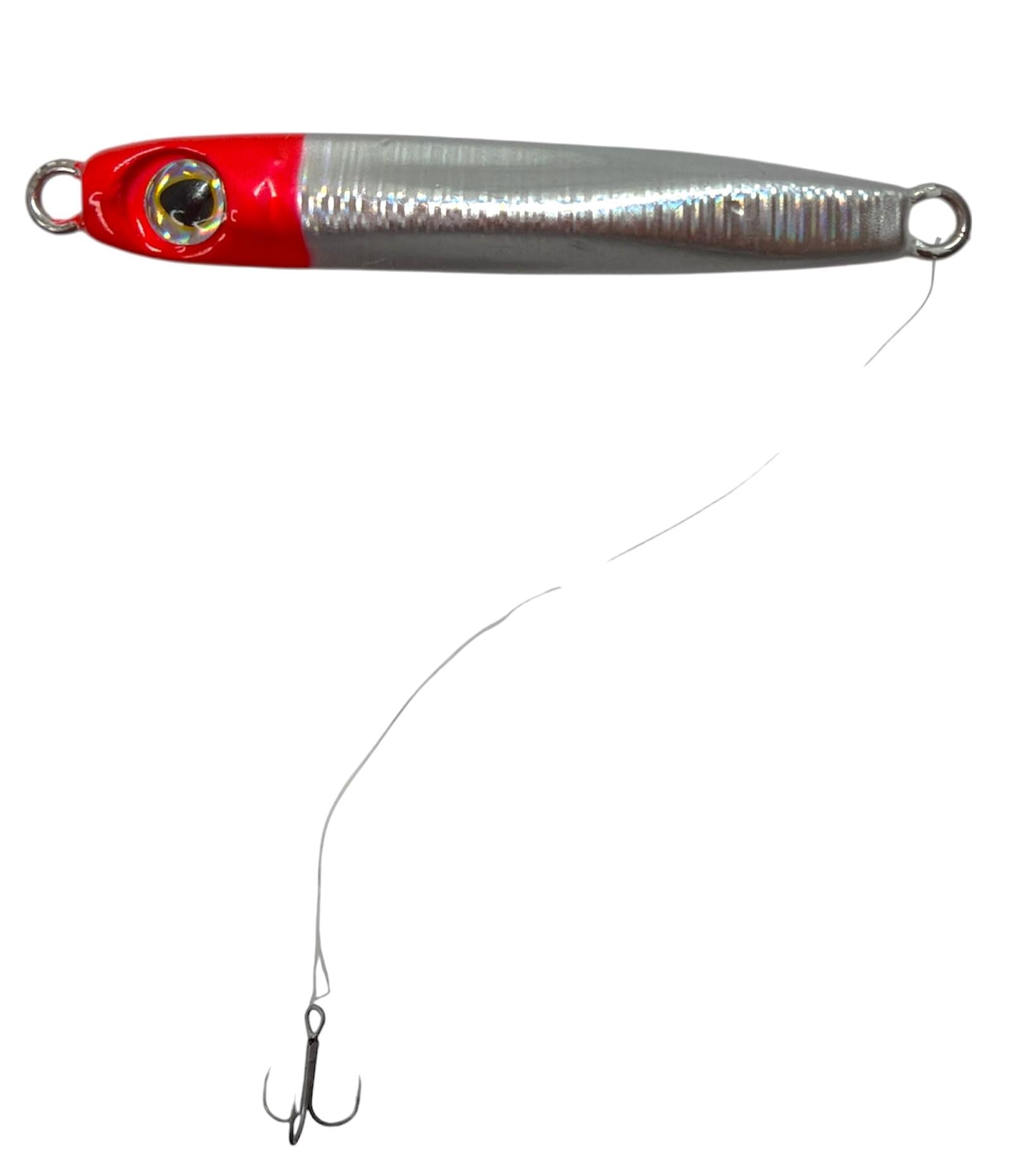 Пилькер Anaconda BA K-2097/9 с красной головой с поводком и тройником для ловли саргана/ставриды/жере судака 15 г Серебристый (1594781447)