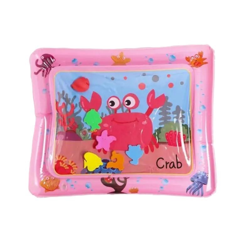 Развивающий игровой коврик для детей BABY Water Play Mat Краб водный надувной 69х50 см Розовый (1000-38823)