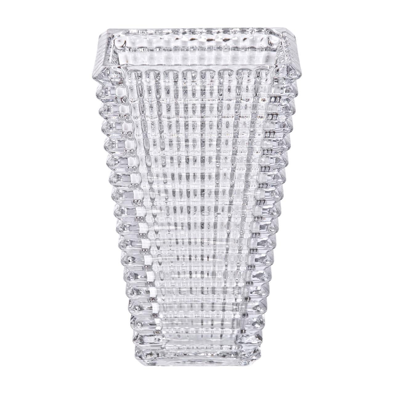 Ваза скляна прямокутна декоративна 13,5x10x22 см (4949)