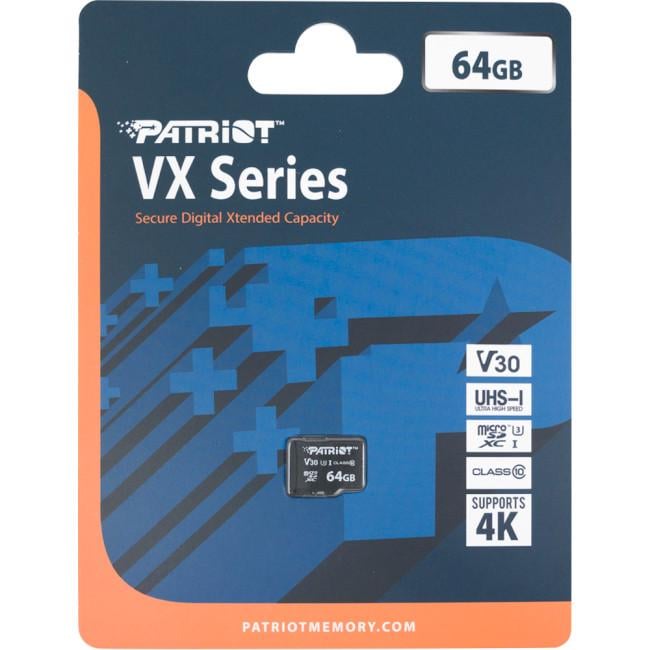 Карта памяти Patriot PSF64GVX31MCX micro SDXC 64 Гб/V30 - фото 2