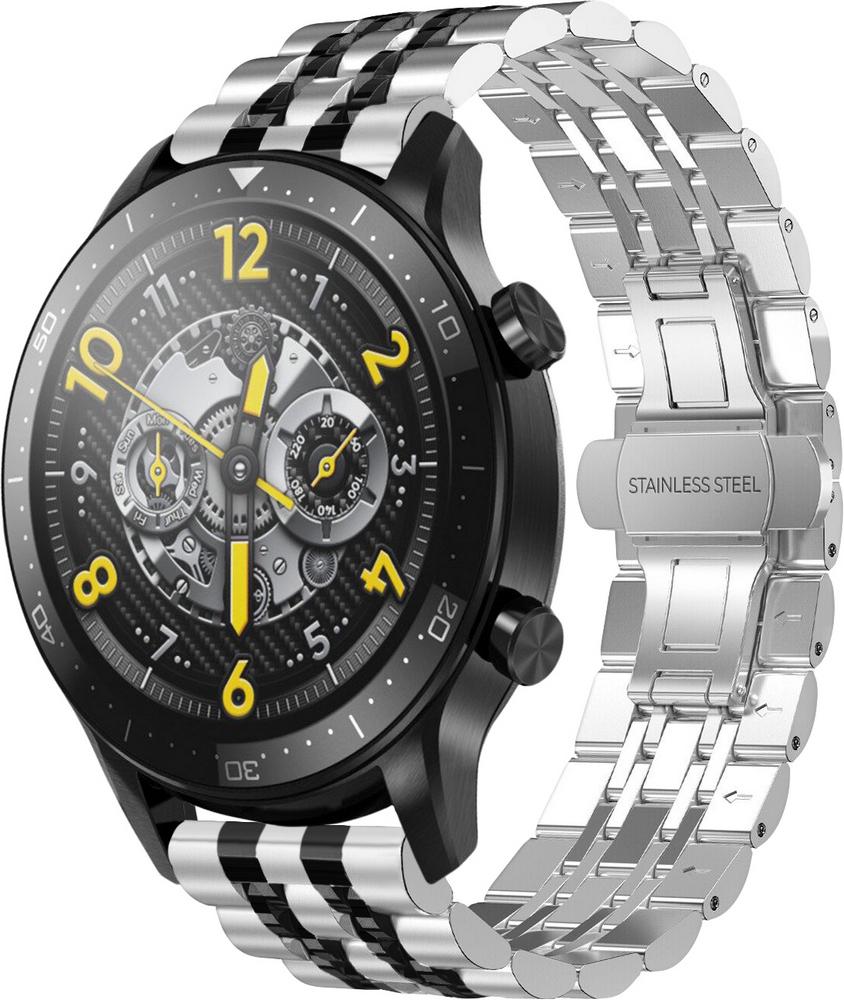 Браслет металлический Spinye Line для Realme Watch S Pro Silver Black (28990-69)