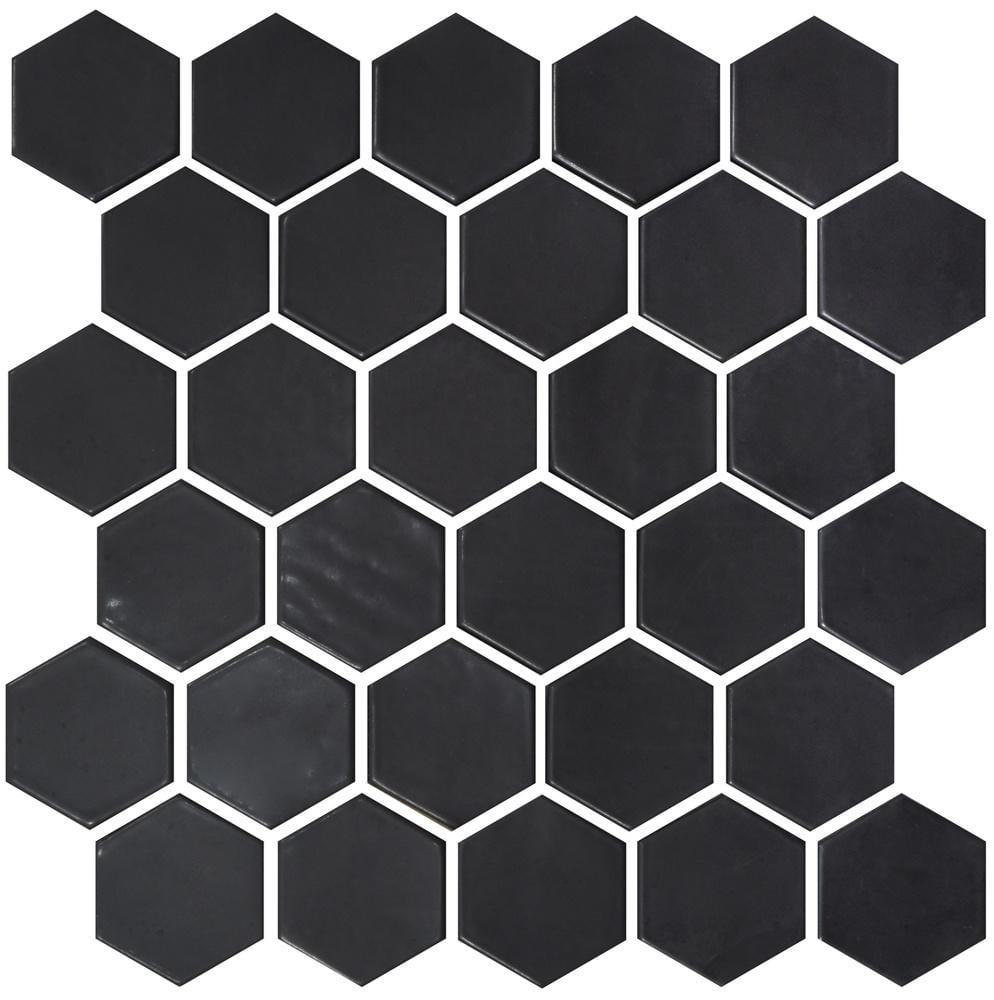 Керамічна мозаїка Kotto Ceramica HEXAGON H 6021 295x295x9 мм Black Mat