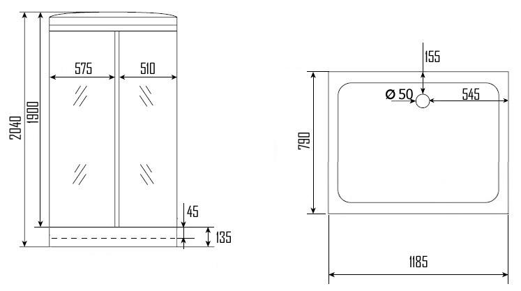 Гидромассажный бокс KO&PO 715 G W L 80x120x210 см - фото 5