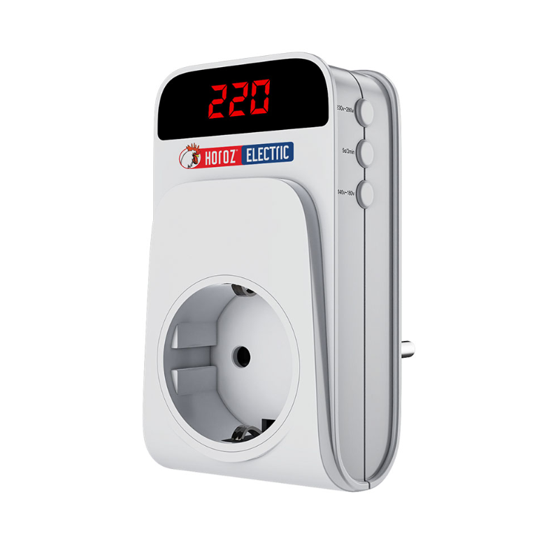 Реле напряжения в розетку HOROZ ELECTRIC PROTEX-R 16А (НФ-00001644)