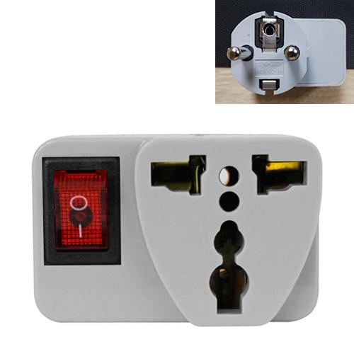 Переходник универсальный с US/UK/AU на EU вилку с выключателем 16 А 250 В White (877416) - фото 5