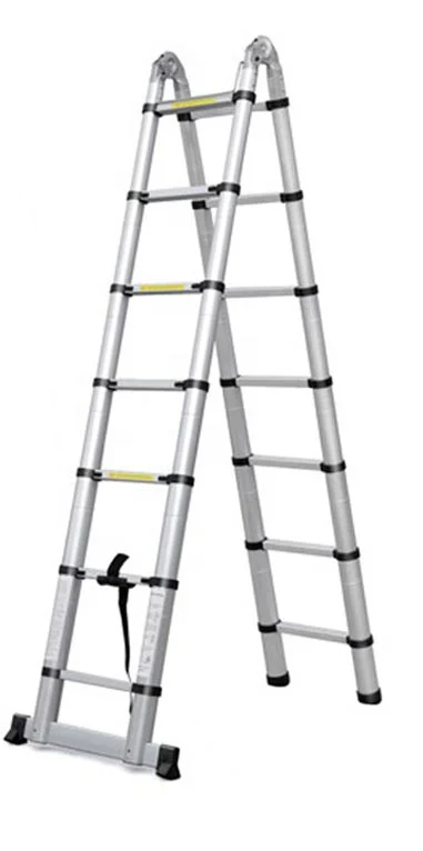 Драбина телескопічна подвійна 7 сходинок 2,2 + 2,2 м Драбина телескопічна подвійна 7 сходинок 2,2 + 2,2 м