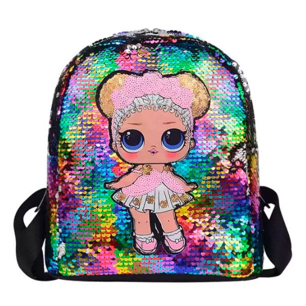 Рюкзак Mini с пайетками и куклой 36х22 см Multicolored (33436)