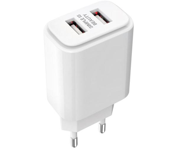 Устройство зарядное сетевое XO L90C 12W/2,4 A White